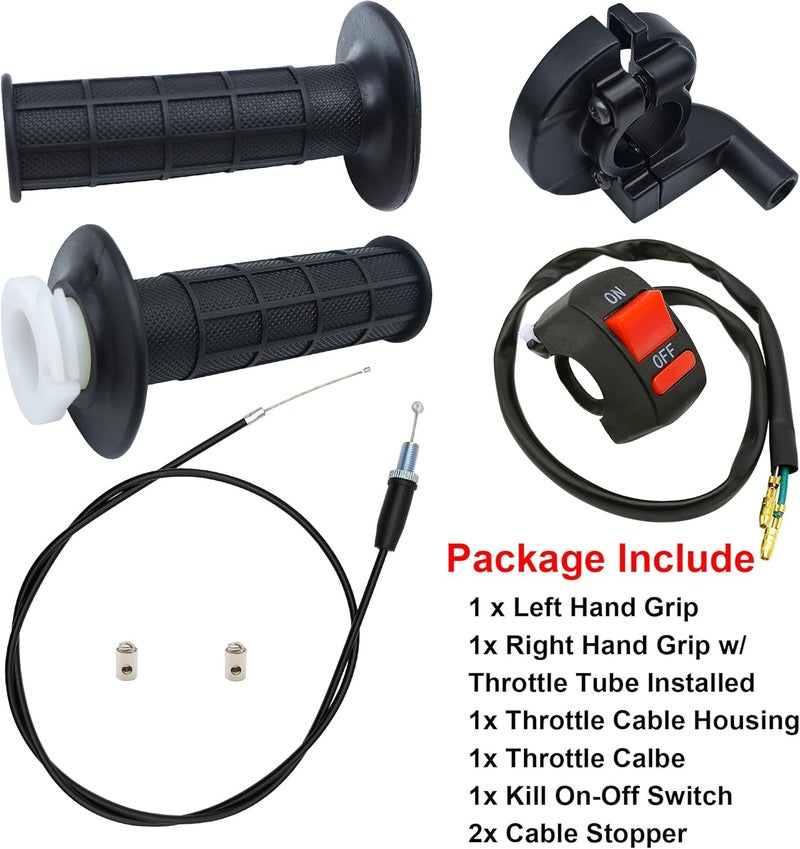 Strongthium 7/8" 50inch Mini Bike Throttle Cable Kit for Coleman CT200U CT200U-EX BT200 Predator 196 212 Baja Mb165 Mb200 SSR125 CRF50 Pit Dirt Bike ATV Quad & Handle Grips On Off Switch Adjustable - Image 3